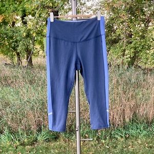 Marika Sport: NWT capri athletic leggings in blue indigo/blue ice. Size S(4-6).